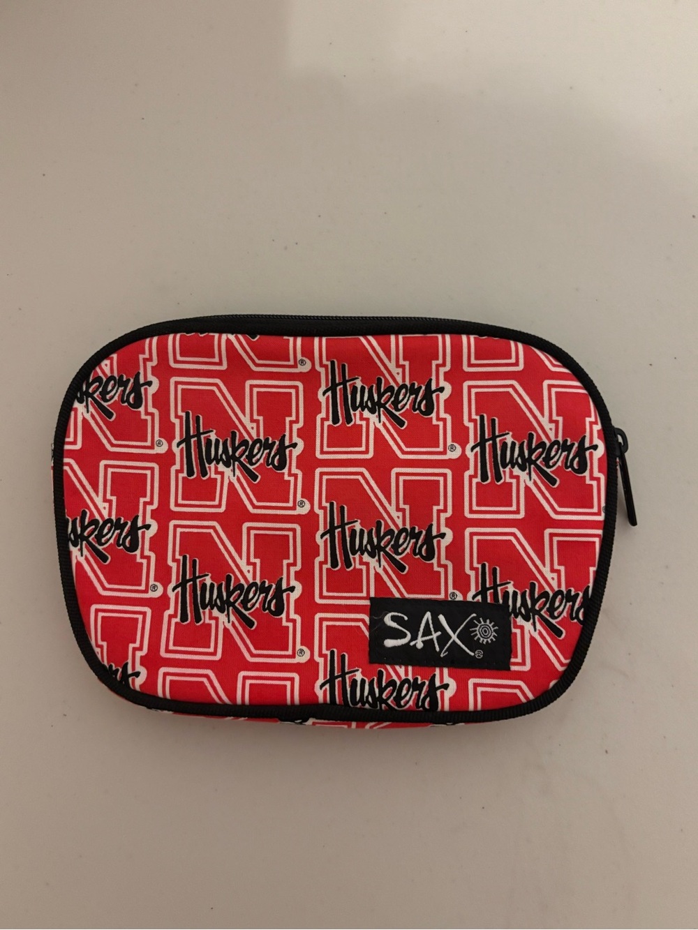 SAX Nebraska Huskers Red Zip Pouch
